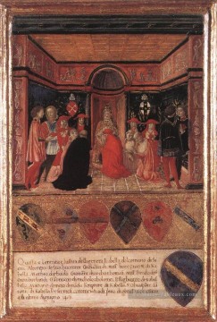 Le pape Pie II nomme le cardinal son neveu siennois Francesco di Giorgio Peinture à l'huile